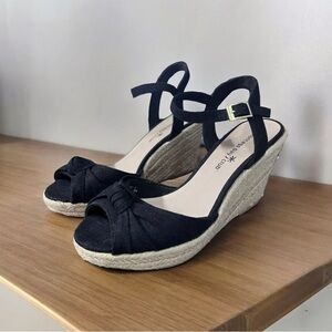 Black Montego Bay Club Sandal Wedges Size 8